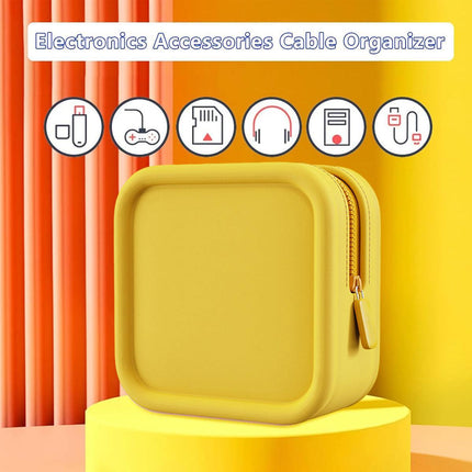 Yellow Portable Cosmetic Bag Travel Organiser Toiletry Case for Makeup Storage