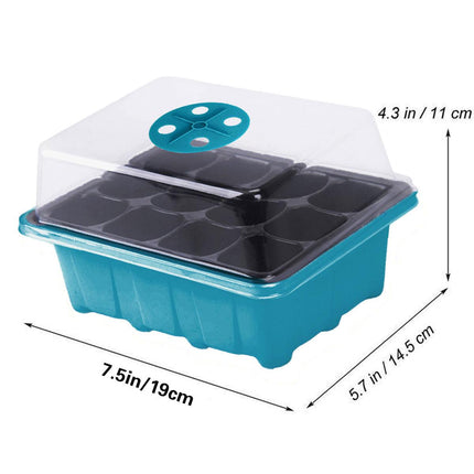 10 Plant Seeds Grow Box Propagation Nursery Garden Seedling Starter Tray 12 Hole