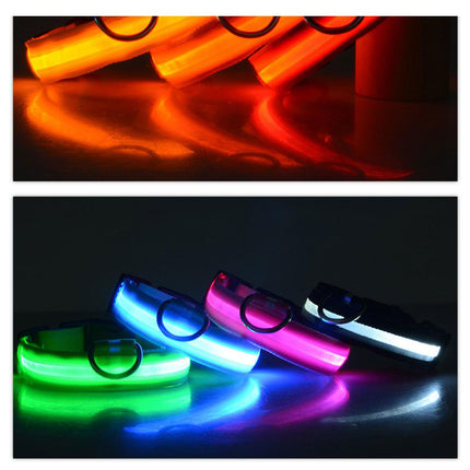 S Size USB Rechargeable LED Dog Collar Nylon Glow Flashing Light Up Safety Pet Collars