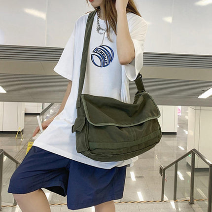 Green Messenger Shoulder Bag for Men Women Casual Work Travel and Daily Use