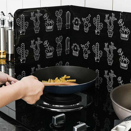 Kitchen Oil Splash Guard Wall Foil Protector Stove Cover Removable Baffle Screen - Aimall