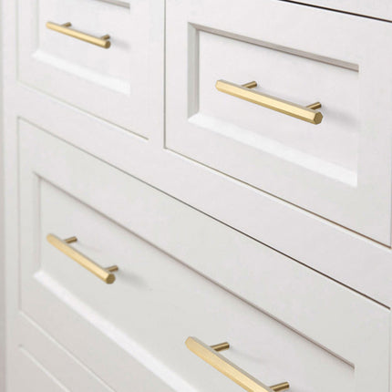 Gold Wardrobe Door Handle Modern Simple Hexagonal Long Pull for Cabinet Drawer