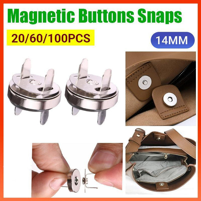 20-100x Bag Purse Clasps Magnetic Buttons Snaps Fasteners Handbag Craft Buttons - Aimall