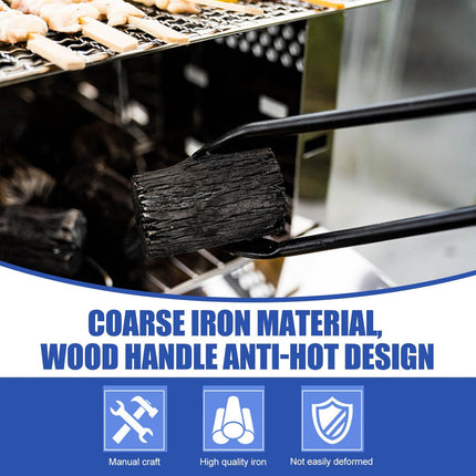 Fireplace Tongs Log Grabber Fire Pit Poker Campfire Wood Stove Barbecue Tool