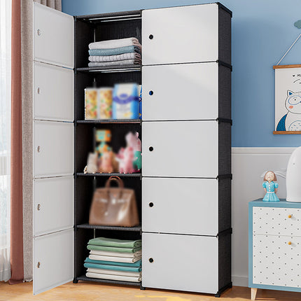 Floor-Standing Storage Cabinet with Magnetic Door Dust Proof for Clothes Shoes
