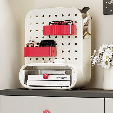 Drawer Pegboard Desktop Storage Box Space Saving Office Home Bedroom Stationery