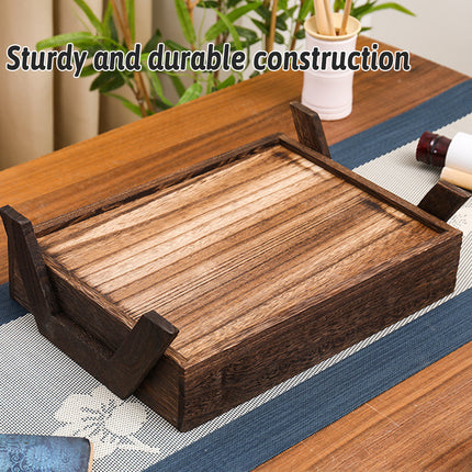 Household Small Solid Wood Tray Tea Tray Square Shapes Coffee Food Serving Tray