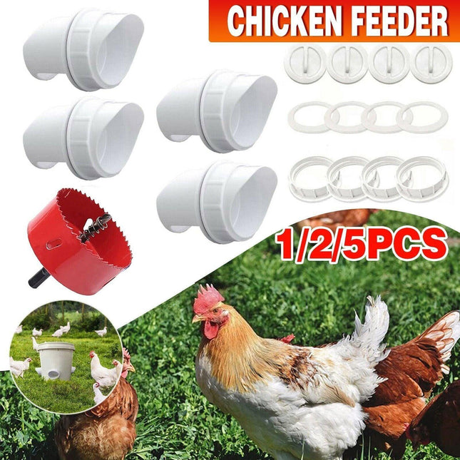 New Chicken Feeder Poultry Pro Feeder Diy Port Pvc Gravity Fed Chicken Feeder - Aimall