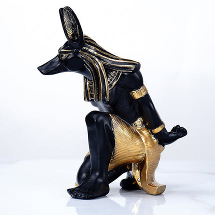 Wooden Anubis Stand Ornaments Egyptian Style for Home Display Decorative Use