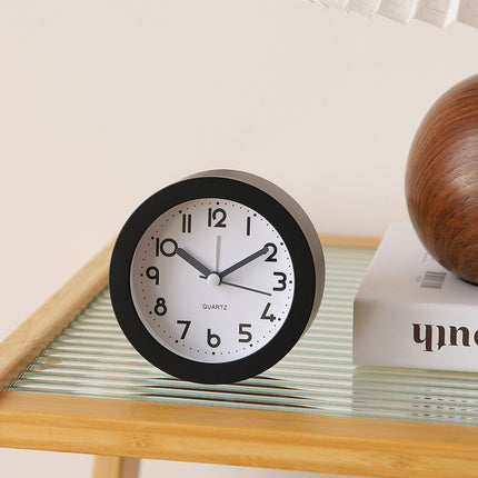 Silent Desktop Small Alarm Clock with Night Light Battery-Powered Durable