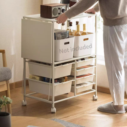 Portable Movable Multi-Layer Side Table Sturdy Storage Shelf Space Saving