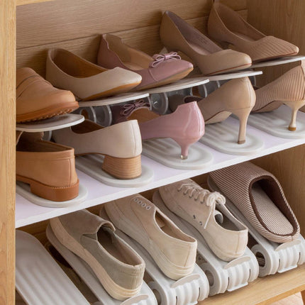 20pcs Shoe Slots Organizer Adjustable Double Layer Shoe Rack Stackable Support
