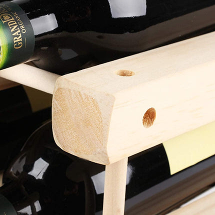 Wine Rack Wooden Storage Stand 9 Bottle Timber Cellar Holder Organizer Shelf