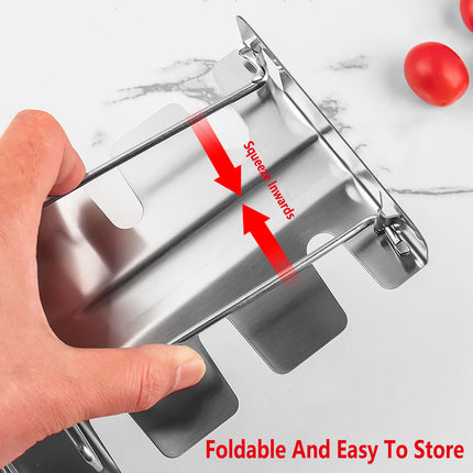 Stainless Steel Folding Chicken Rack Metal Grill Chicken Meat Holder Adjustable