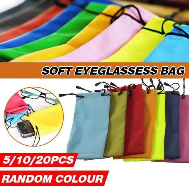 5PCS Cleaning Clothes Sunglasses Pouch Glasses Case Soft Eyeglasses Bag Random - Aimall