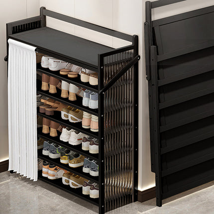7 Tier Foldable Shoe Rack Space Saving Durable Dustproof for Home Enterway Use