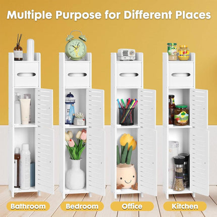 Multi Storage Cabinet Narrow Clip Shelf Space Saving Organizer for Home Office