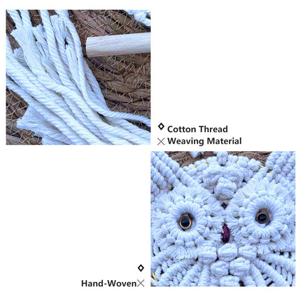 Macrame Owl Wall Hanging Boho Woven Decor Handmade Tapestry Home Decoration Art