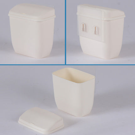 Wall Hanging Dustbin With Cover For Toilet Kitchen Hole Free Space Saving Bin