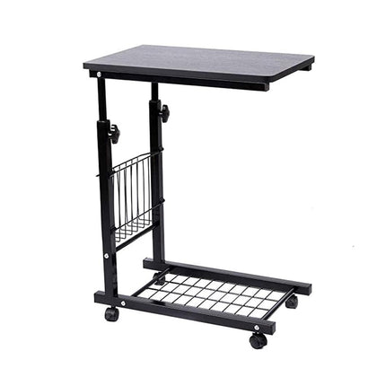 Mobile Side Table Adjustable Height Durable for Bedroom Living Room Home Use