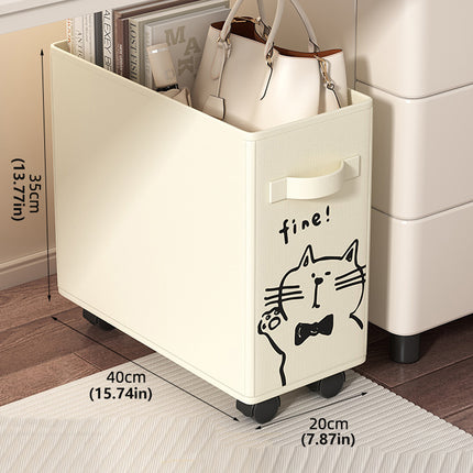 Storage Basket Under Bag Table Wheeled Trolley Movable Storage Basket for Home