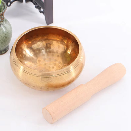 Tibetan Singing Bowl with Wooden Mallet for Meditation Yoga Relaxation ASMR