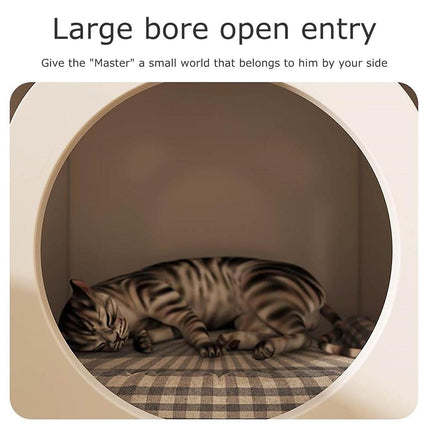 Wooden Cat Bedside Cabinet Multifunctional Cattery Storage Nightstand Furniture