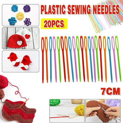 Mix Colour 20PCS Plastic Darning Threading Weaving Sewing Needles