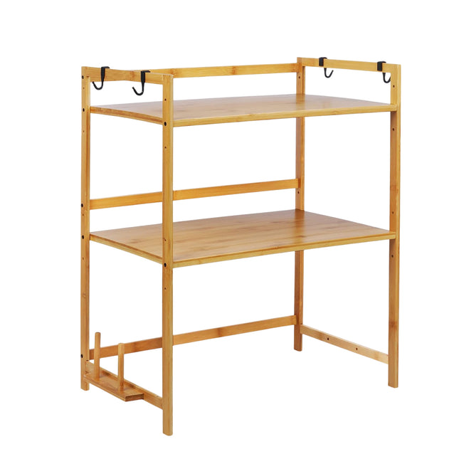 Expandable Microwave Oven Rack Shelf Adjustable Width Height Sturdy Durable