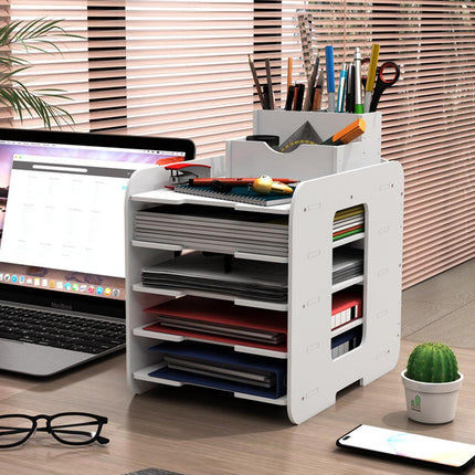 Large Capacity Multi Layer Desktop File Storage Rack Office Document File Rack