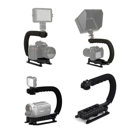 U Shaped Camera Stabilizer Rig For DSLR Video Shooting with Flash Mount Hot Shoe