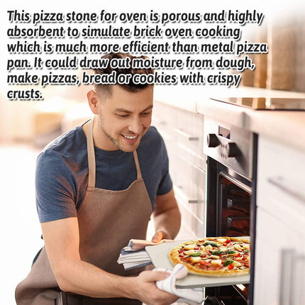 3PCS Square Pizza Stone Baking Tray for Oven Grill Pizza Bread Cooking 38x30cm