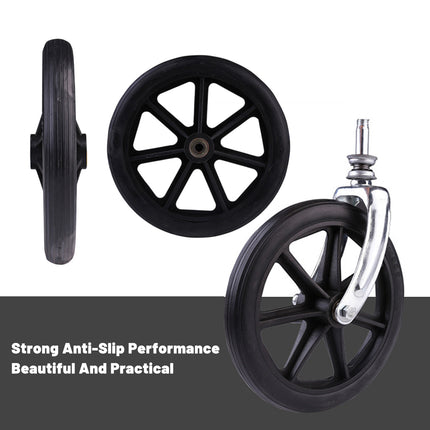 2PCS 8 Inch Wheelchair Front Wheels with Bearings Solid Replacement Wheels