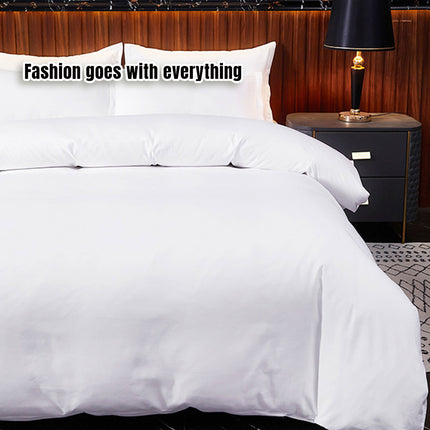 Hotel Quality White Duvet Cover Soft Fabric Bedding Set for Bedroom Motel