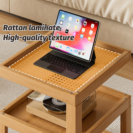 Mobile Coffee Table with Rolling Caster Wheels Versatile Living Room Side Table