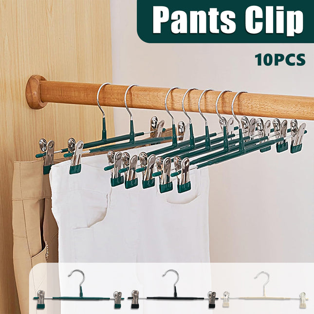 10pcs Home Wardrobe Pant Rack Hanging Trouser Organizer Clothes Hanger