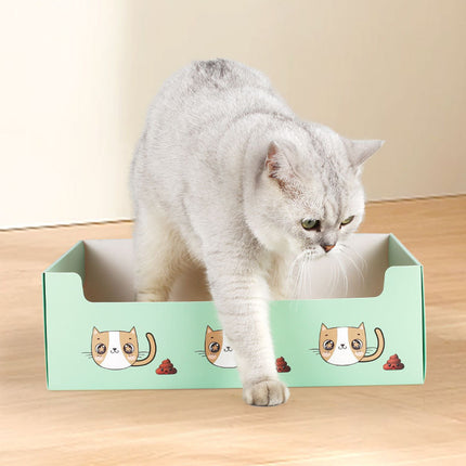 6PCS Foldable Cat Litter Box Disposable Toilet Tray For Outdoor Travel Cleaning