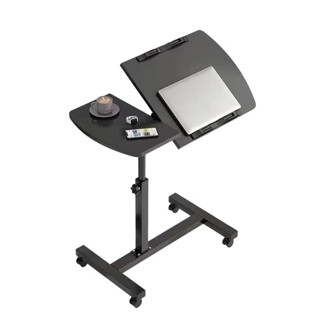 Bedside Table Mobile Height Adjustable Rotatable with Wheels Sturdy Durable