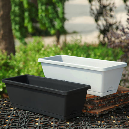 10pcs Flower Pots Plastic Garden Pot Planter Flower Rectangle Plant Pots Saucer