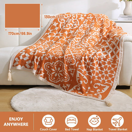 Bohemian Style Sofa Blanket Soft Washable Decorative for Couch Bed Living Room