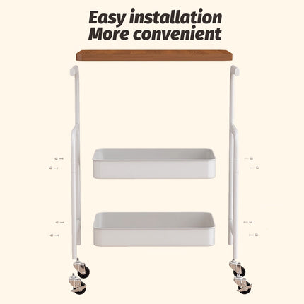 Multi Layer Coffee Table Sturdy Rolling Caster Wheels Versatile Home Storage Use