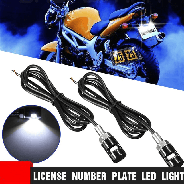 2pcs LED License Number Plate Light Screw Bolt Bulbs 5050 SMD For Car Motorcycle - Aimall