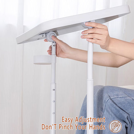 Adjustable Height Mobile Desk with Tilt Tabletop for Home Office