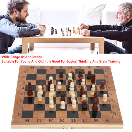 Wooden Chess Set Classic 39×39×4.5cm Portable Foldable Game Play