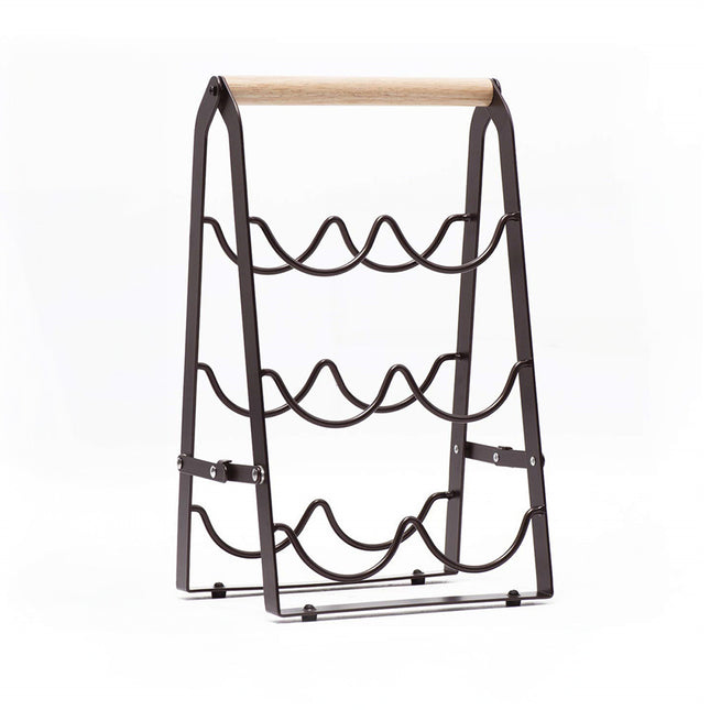 Wrought Iron Wine Rack Decorative Champagne Holder Vintage Bottle Shelf Stand