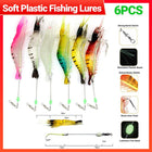 6pcs Soft Plastic Shrimp Fishing Lures with Hooks for Bream Flathead Cod Bass