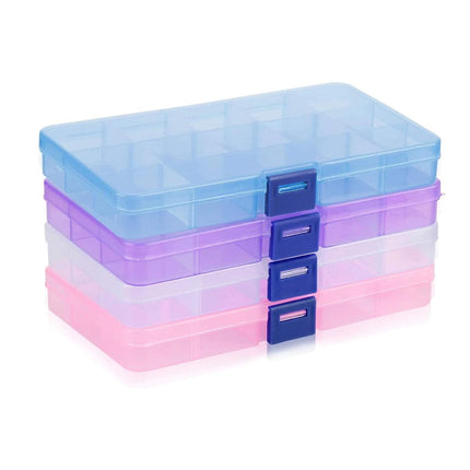 10pcs 15Compartments Plastic Box Case Bead Storage Organizer Jewelry Craft Box