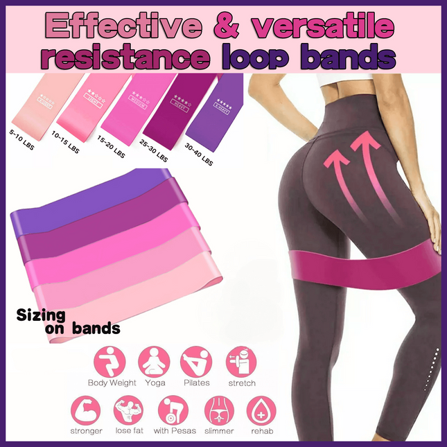 Exercise Resistance Bands Loop Power Strength Training Fitness Yoga Pilates Gym