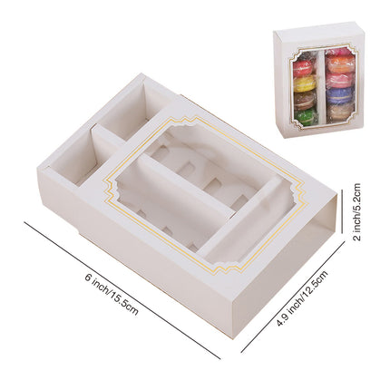 100PCS White Macaron Box with Clear Window for Cookie Chocolate Party Favors