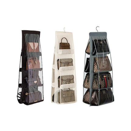 8 Pocket Double-sided Bag Handbag Storage Holder Hanging Organizer Shelf - Aimall